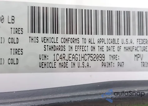 2017 Jeep Grand Cherokee Laredo 4X2 from USA, damaged, VIN 1C4RJEAG1HC752099